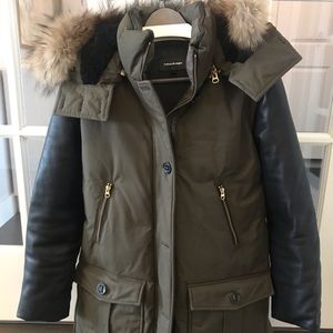 Mackage Parka with Leather Sleeves